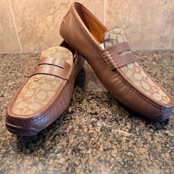 New with Box - Men Coach Liam Signature Driving Shoes size 13D Brown Leather - Picture 1 of 5